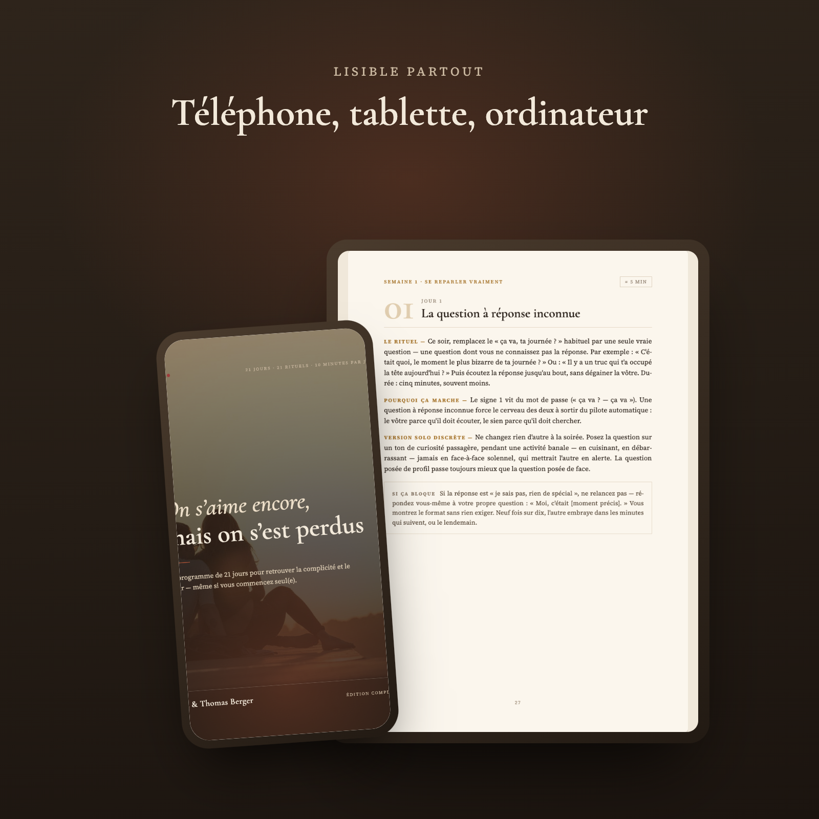 Le programme se lit sur téléphone, tablette et ordinateur