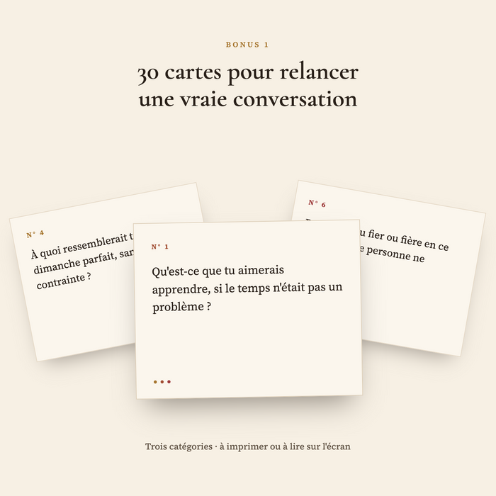 Bonus 1 : 30 cartes de questions et de défis à imprimer